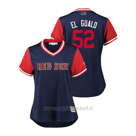Maglia Baseball Donna Boston Rosso Sox Eduardo Rodriguez 2018 Llws Players Weekend El Gualo Blu